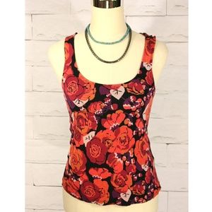 Free People XS Floral Roses Printed Cami Camisole Tank Top